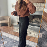 Risen Black Tummy Control HR Palazzo Jeans