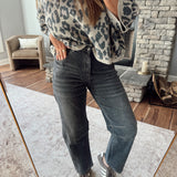 Mica Black Eel Barrel Leg Denim
