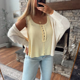 Dandelion Textured Button Tank Top
