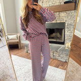Light Blue & Burgundy Maisley Pants