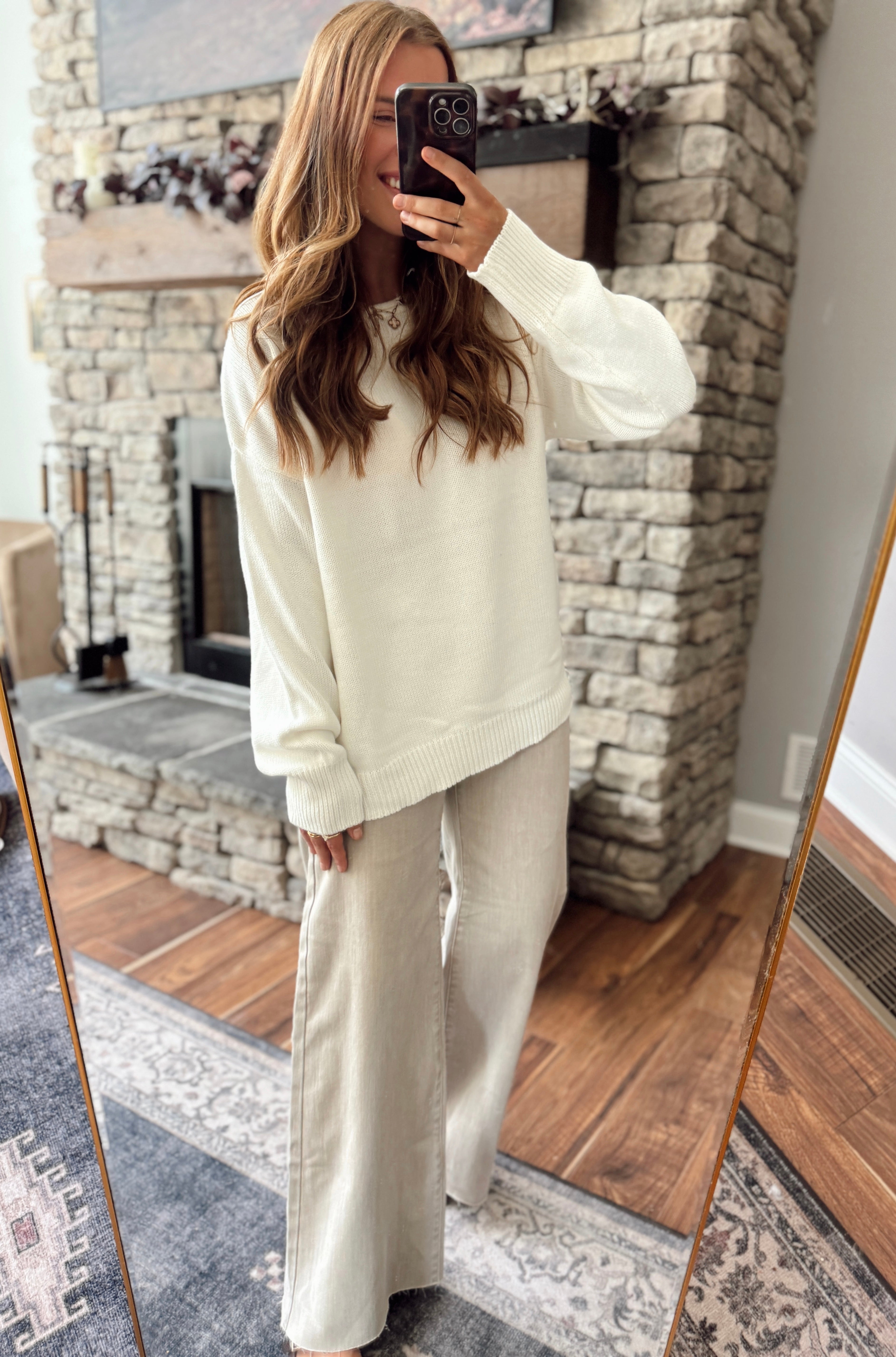 Whip Cream Oversized Roll Neck Sweater