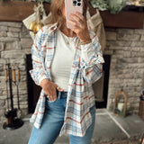 Arielle White Multi Plaid Button Up