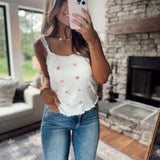 White Baylor Floral Embroidered Cami