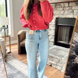 Risen Light HR Seam Detail Crop Wide Jeans