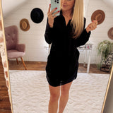 Mila Black Satin Stripe Draped Mini