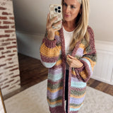 Burgundy Striped Vanya Cardigan