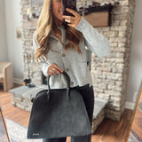 Black Nirvana Nubuck Tote