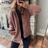 Rose Taupe Aero Bomber Jacket