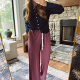 Dark Cherry Mineral Washed Relaxed Pant