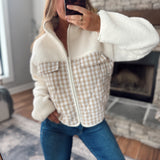 Cream Neutral Grounds Fleece Jacket