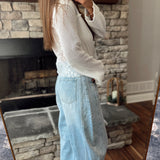 Jayden Lt. Blue Baggy Wide Leg Denim