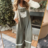 Vintage Moss Printed Patch Overalls