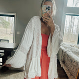 Very Viv Off-White Lace-Trim Cardigan