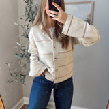 Taupe Barely There Striped Cardigan