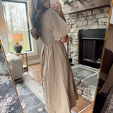 Taupe Charm Keyhole Back Midi