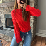 Poppy Raw Edge Basic Long Sleeve