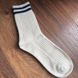 Navy Waffle Striped Socks