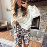 Leopard Side Hustle Biker Shorts