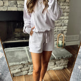 Dusty Lavender French Terry Short & Long Sleeve Top Set