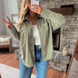 Sage Olive Sola Oversized Shacket