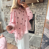 Light Pink Statement Dot Pullover