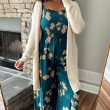 Daisy Chains Teal Square Neck Smock Jumpsuit