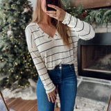 Ivory Gentle Stripe Knit Top
