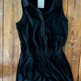 Black Fast Lane Athletic Collared Romper