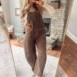 Mocha Living In It Jumpsuit