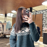 Hunter Green Holiday Bow Sweater IN STORE