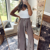 Brown Coastal Current Striped Pants