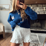 Off White Ruffle Whisper Shorts