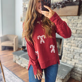 Sequin Candy Cane Pullover