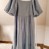 Plus Light Blue Star Gauze Midi Dress