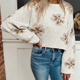 Casey Cream/Sand Floral Crop Top