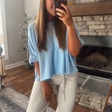 Sky Oversized Crop Top