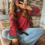 Burgundy Pep Thread Pullover