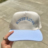 Light Blue Salty Beach Embroidered Hat