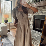 Taupe Charm Keyhole Back Midi