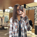 Denim Plaid Flannel IN STORE