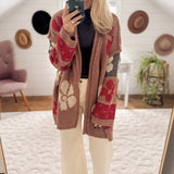 Ginger Caramel Oversized Daisy Terry Knit Cardi IN STORE