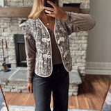 Midnight Bloom Quilted Vest
