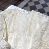 Pure Desire Cream Textured Lace Long Sleeve IN STORE