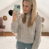 Francine Gray Chunky Knit Cropped Sweater