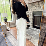 Risen Cream MR Pleated Wide Leg Pants