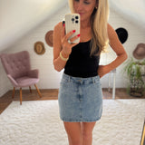 Denim Western Stitch Mini Skirt