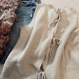 Ecru Emersyn Tie Back Sweater Vest