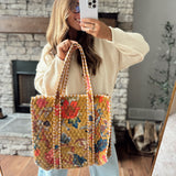 POL Yellow Hallea Quilted Tote Bag