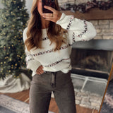 Ivory Confetti Cross Knit Sweater