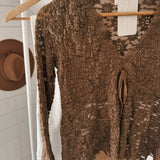 Brown Willie Lace Top
